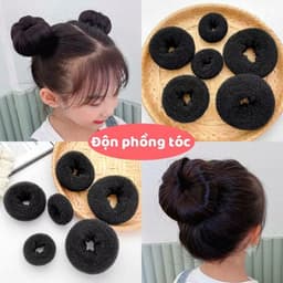 Búi Tóc Độn Phồng Tròn Củ Tỏi, Mút Độn Búi Tóc Donut Tạo Kiểu Phồng Tóc Cho Bé Gái 1