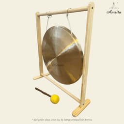 [Amrita] [Hàng Sẵn] Golden Chau Gong 60cm kèm đế gỗ và chày bông - CXNP532 8