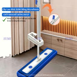 Bộ cây Lau Nhà Tự Vắt SUMI Bông Microfinick Thế Hệ Mới, Cây Chổi Lau Nhà Đa Năng,Làm Sạch 360 Độ Thông Minh B-SH5C 9