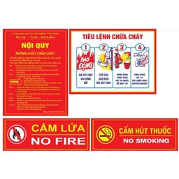 Nội quy Tiêu lệnh, cấm lửa, cấm hút thuốc phòng cháy chữa cháy chất liệu fomex chống nước 8