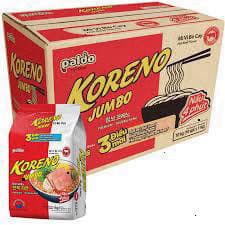 Thùng Mì Koreno Jumbo Hương Vị Bò Cay và Kim Chi (10 bịch - 100 gói) , dokhogiasi