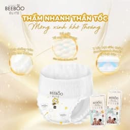 Combo 2 Bịch Bỉm Dán/ Bỉm Quần Beeboo Elite Thương Nhật Bản, Mềm Mịn, Thấm Hút 1500ml, Đủ Size XS/S/M/L/XL/2XL/3XL 5
