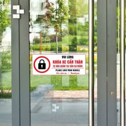 [Hỏa Tốc] Bảng Decal "Vui Lòng Khóa Xe Cẩn Thận - Tự Bảo Quản Tài Sản Cá Nhân" Chống Thấm Nước, Bền Đẹp 2