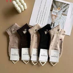 ​Tất Nữ Cổ Ngắn Trắng Viền Cầu Vồng Nicely (Combo 10 Đôi) - Vớ Nữ Cotton Co Giãn 4 Chiều Mềm Mại 6