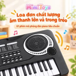Đàn Piano Điện Tử 61 Phím Thông Minh Cho Trẻ Em MimiToys - Có Mic, Sạc Và 16 Tone Nhạc, 1 Loa Nhiều Chức Năng 8
