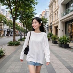 Áo thun cổ tròn dài tay thun giấy xước mỏng nữ mát mẻ hot trend form   OTG17 8 43 65 7