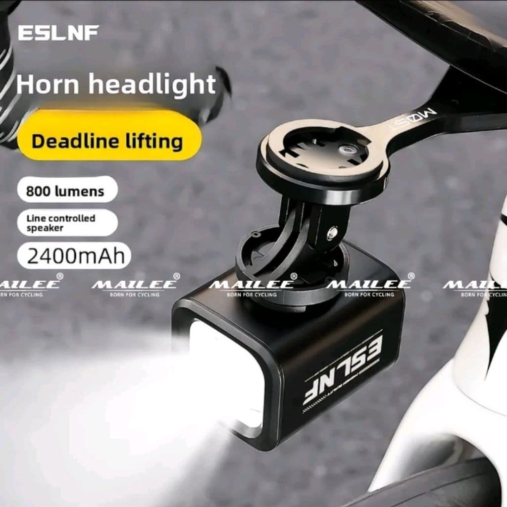 Đèn Xe Đạp Có Còi 2in1  ESLNF 800LM 2400mAh  Sạc Type-C, Chống Nước, Đèn Pha Siêu Sáng Vỏ Nhôm Đi Đêm Cực Rõ