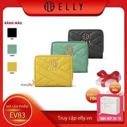 [Tặng hộp 20.10]  Ví nữ cầm tay cao cấp da thật ELLY – EV83 1