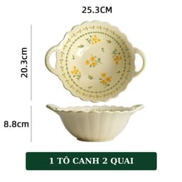 Bộ Bát Đĩa Gốm Sứ Họa Tiết Hoa Cúc Vàng - Hàng Loại 1 - Tượng Trưng cho sự trường thọ, phú quý và may mắn 4