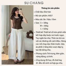 Áo Babydoll Phối Viền Tơ Bèo Cổ Nơ A927 Su Chang Thời Trang Nữ 4