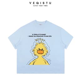 Áo Thun BOXY Local Brand VEQISTU "Vịt Cafe + Vịt Xù", Áo Thun Boxy Form Rộng Unisex 250Gsm  Cotton 2