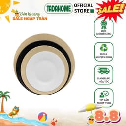 Combo Đĩa Phíp Tròn Trơn Việt Nhật Nhựa 1208-2/-3, Bộ Đĩa Đựng Thức Ăn Hoa Quả Bánh Kẹo - TADAHOME 1