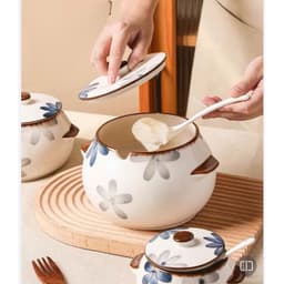 Hũ Sứ Đựng Mỡ Liễn Đựng Gia Vị 1200ml Có Tai Cầm Tiện Lợi Kiểu Vỏ Sò Chất Liệu Gốm Sứ An Toàn Cho Sức Khỏe VOICON-[DA72] 6