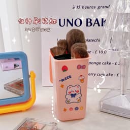 Thùng rác mini có nắp kèm sticker có thể đựnġ bút phụ kiện đa năng nhỏ gọn không chiếm diện tích VOICON-[NHI66] 4