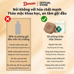 (Chính Hãng)Xà phòng gội đầu Donan - Làm sạch da đầu, ngăn rụng tóc, kích thích mọc tóc dày khỏe, phục hồi tóc hư tổn 6