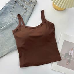 <  Kèm Đệm Mút > Áo 2 dây có mút ngực chất tăm lạnh , áo hai dây nữ 5