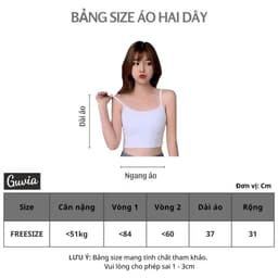 Áo Croptop Dây Mảnh Phong Cách, Áo Hai Dây Kiểu Nữ Chất Vải Borip Cotton Tốt Mặc Đẹp GUVIA CR19 3