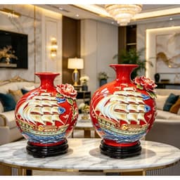 [TẶNG ĐẾ VÀ HỘP QUÀ] Bình Hút Lộc TBXG đắp nổi RỒNG VIỆT, Bình tài lộc Bát Tràng cho mệnh hỏa, thổ 6