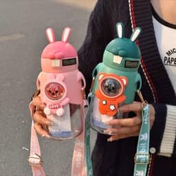 Bình giữ nhiệt INOX 316 500ML bình nước trẻ em siêu dễ thương cute có dây đeo, có quà tặng kèm 2