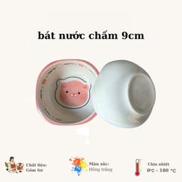 BÁN LẺ BÁT ĐĨA HEO HỒNG , SET BÁT CHÉN ĐĨA HEO XINH XẮN 6