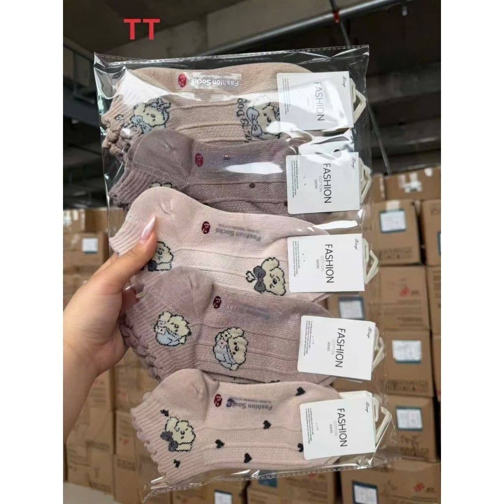 ​Combo 10 Đôi Tất Cổ Ngắn Nữ Nhiều Mẫu Chọn Lựa - Vớ Cotton Cổ Thấp Hàn Quốc Dễ Thương