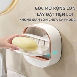 Hộp đựng xà phòng không có lỗ lật gắn tường có hộp thoát nước, hộp đựng xà phòng thoát nước phòng tắm 3