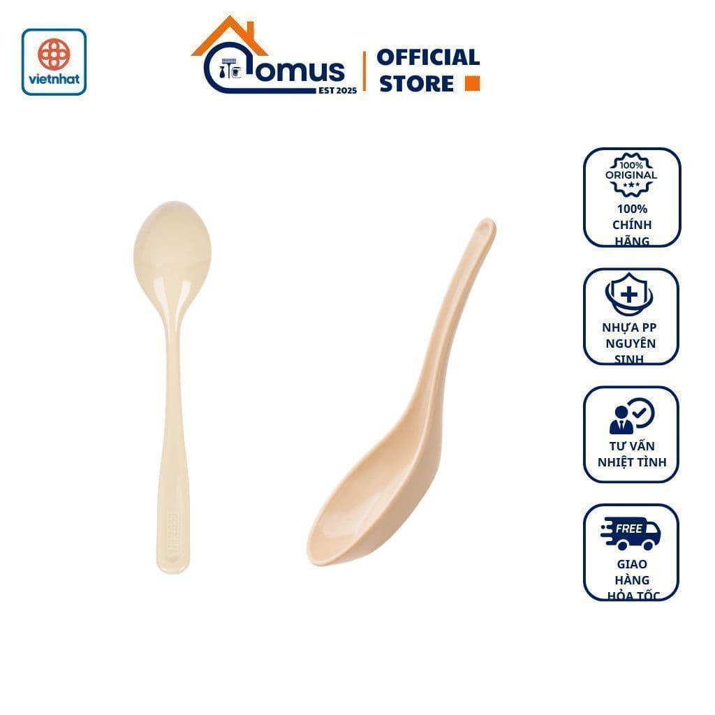 [10 Cái] Muỗng Melamine Cao Cấp Việt Nhật 2856/2860, Thìa Ăn Súp Chè, Muỗng Cafe Muỗng Canh - DOMUS