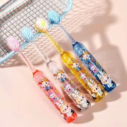 Bộ 4 Bàn Chải Đánh Răng Trẻ Em Hình LaLaBu Ngộ Nghĩnh, Ánh Kim Trong Suốt, Lông Mềm Ba Mặt VOICON-[DA66] 1