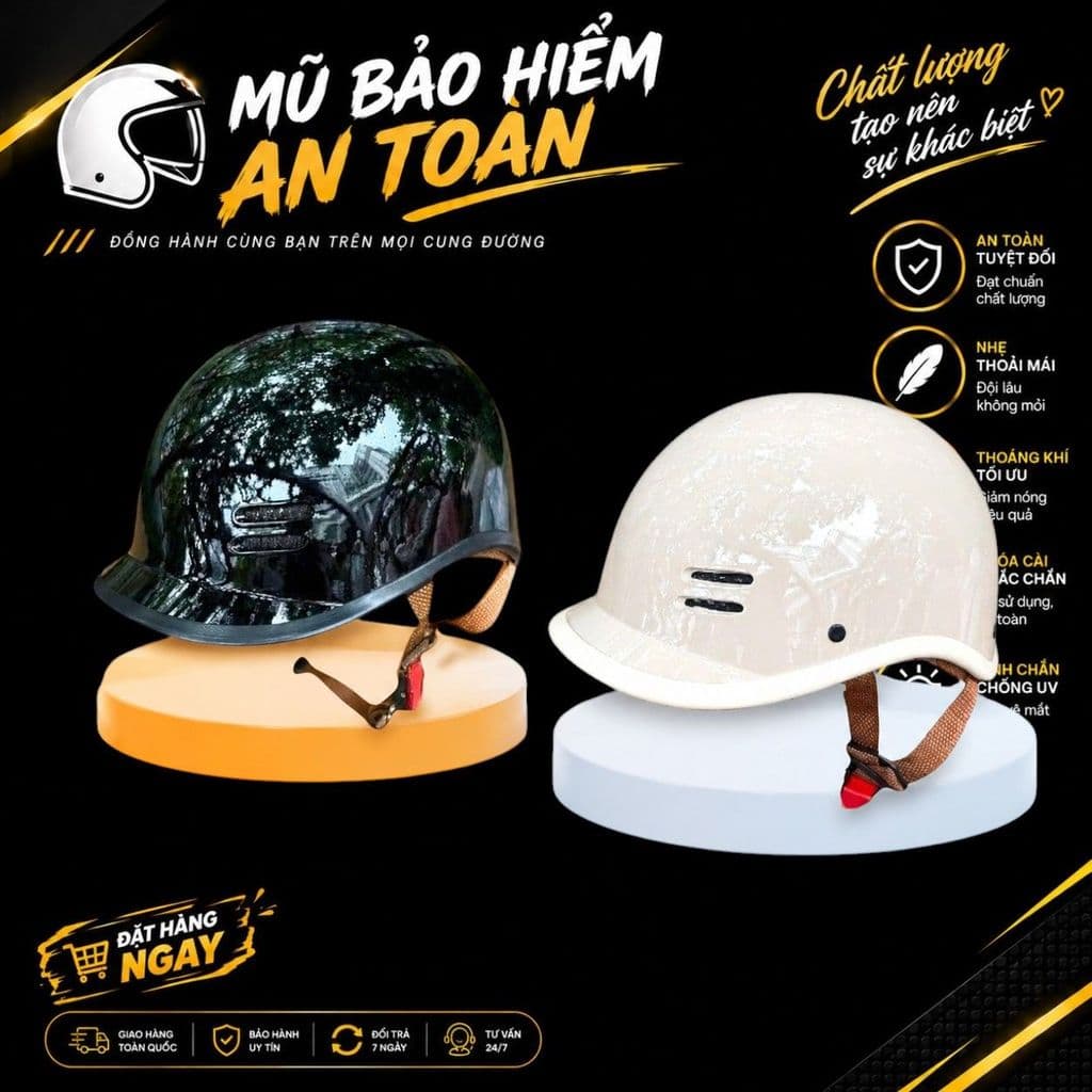 [ĐẠT CHUẨN AN TOÀN] Combo 2 Mũ Bảo Hiểm Cá Heo Nửa Đầu Nam Nữ Thời Trang Cute Mũ Đôi