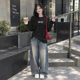 Áo Thun nữ cotton cổ tròn tay dài thu đông in chữ em bé basic siêu đẹp style đơn giản  CT EMBE 1 4 6