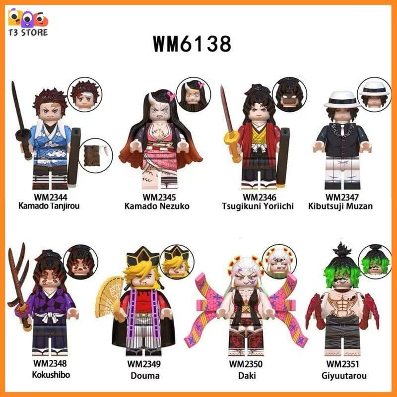 Đồ Chơi Lắp Ráp Các Nhân Vật Truyện Tranh Demon Slayer, Yorrichi, Tanjiro,Nezuko (WM6138)