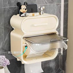 VINBEO Hộp Đựng Giấy Vệ Sinh 2 Tầng , Hộp Đựng Giấy Hộp Giấy Vệ Sinh Có Kệ Để Điện Thoại ANHI002 2