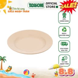 Combo Đĩa Phíp Tròn Việt Nhật Đĩa Nhựa 1228/9, Đĩa Đựng Thức Ăn Gia Đình Bền Đẹp Cao Cấp - TADAHOME 1