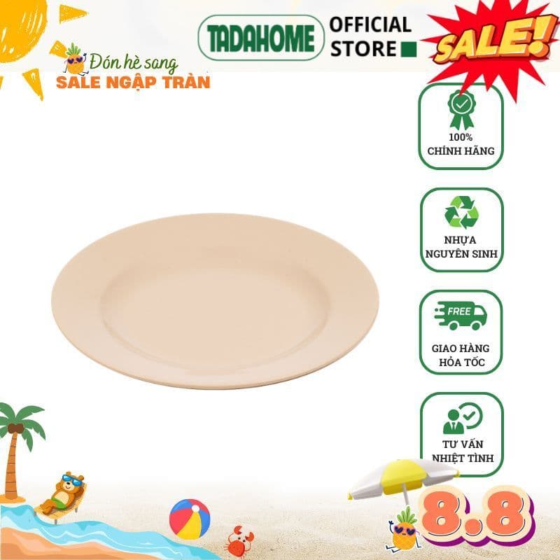 Combo Đĩa Phíp Tròn Việt Nhật Đĩa Nhựa 1228/9, Đĩa Đựng Thức Ăn Gia Đình Bền Đẹp Cao Cấp - TADAHOME