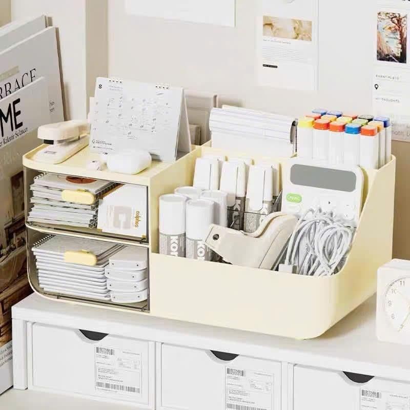 Hộp đựnġ dụng cụ học tập để bàn gọn gàng , Hộp đựnġ trang sức có ngăn kéo VOICON-[NHI66]