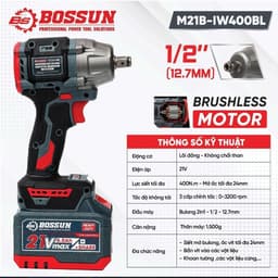 1 Máy Siết Bulong Bắn Vít BOSSUN M21B-IW400BL - Động Cơ Không Chổi Than, Lõi Đồng, Lực Siết 400Nm, 3 Cấp Tốc Độ 2
