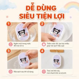 Mút Rửa Chén Bát Ăn Dặm Dạng Nén Hogokids Chất Liệu Bột Gỗ Tự Nhiên 5