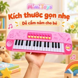 Đàn Piano Mini 32 Phím Đa Chức Năng Cho Bé MimiToys - Kèm Micro, Có Nhạc Và Hỗ Trợ Học Âm Nhạc Sớm 6