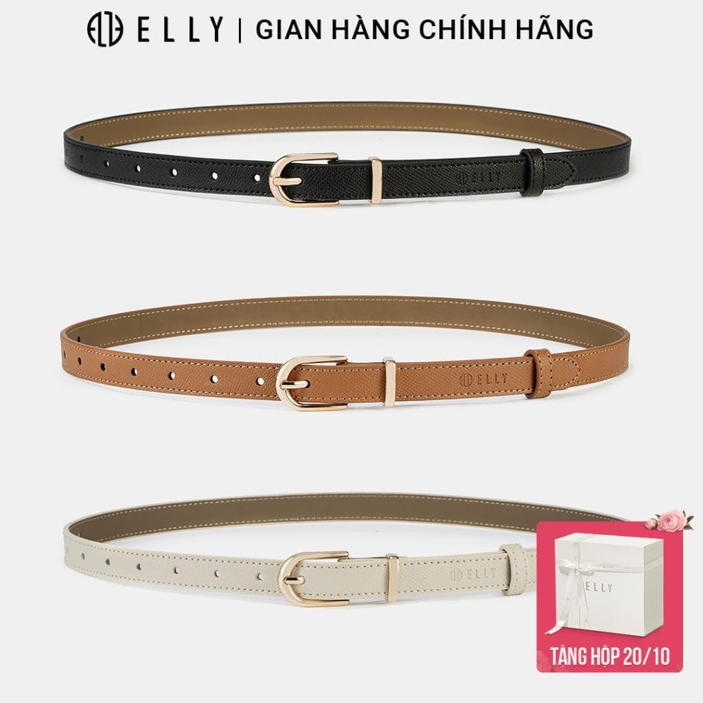 [Tặng hộp 20.10] Dây lưng nữ ELLY ED79 thắt lưng da thật cao cấp khóa xỏ kim thanh lịch thời trang