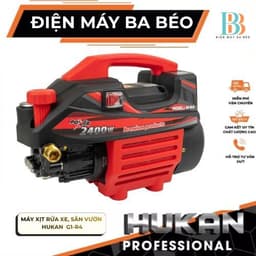 Máy rửa xe, sân vườn có chỉnh áp HUKAN G1-R4, Công suất cao 2400w - 150bar - Dây cao áp 12 mét 1