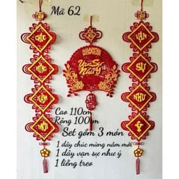Set 3 Món Decor Tết 2027 Trang Trí Nhà Cửa & Cửa Hàng – Mành Treo Chữ Tết + Dây Vạn Sự Như Ý + Dây Chúc Mừng Năm Mới 7