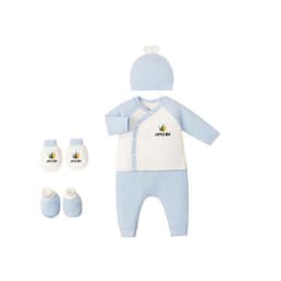 Set 5 Món Đồ Dài Áo Cài Chéo Sơ Sinh cao cấp LittleBee - Cho Bé Trai, Bé Gái (Từ 0-3M) 3