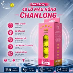 Box 3 Bóng Pickleball CHANLONG 48 Lỗ Hồng Pastel Chính Hãng, Bóng Outdoor Chống Méo, Nảy Đều 2