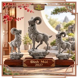 Tượng Dê Đinh Mùi 2027 tài lộc size đại cao 33cm đá sa thạch - TƯỢNG DÊ PHONG THỦY TRANG TRÍ NHÀ CỬA, BÀN LÀM VIỆC 2