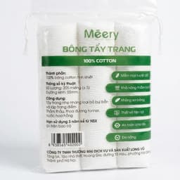 [MUA 5 TẶNG 1] Bông Tẩy Trang MÉERY Chính Hãng, Bông Tẩy Trang Meery 205 Miếng 100% Cotton Mềm Mại 7