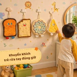 Khăn lau tay treo tường hút nước nhanh khăn vải bếp nhà tắm dễ thương. nhatle.store2 7