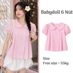 Áo babydoll kiểu nữ cổ bèo đáng yêu phong cách công chúa BX248 - Sam botique 1