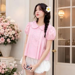Áo babydoll kiểu nữ cổ bèo đáng yêu phong cách công chúa BX248 - Sam botique 6
