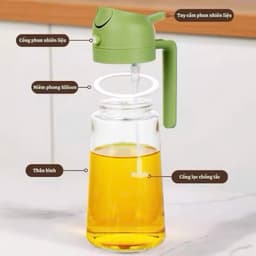 Bình xịt dầu ăn  Bình thủy tinh xịt dầu ăn phun sương có thể phun hoặc rót 5
