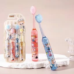 Bộ 4 Bàn Chải Đánh Răng Trẻ Em Hình LaLaBu Ngộ Nghĩnh, Ánh Kim Trong Suốt, Lông Mềm Ba Mặt VOICON-[DA66] 6